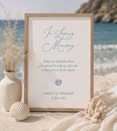 In loving memory wedding signage