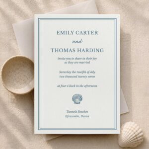 Cove Coastal Wedding Invitation Canva Template