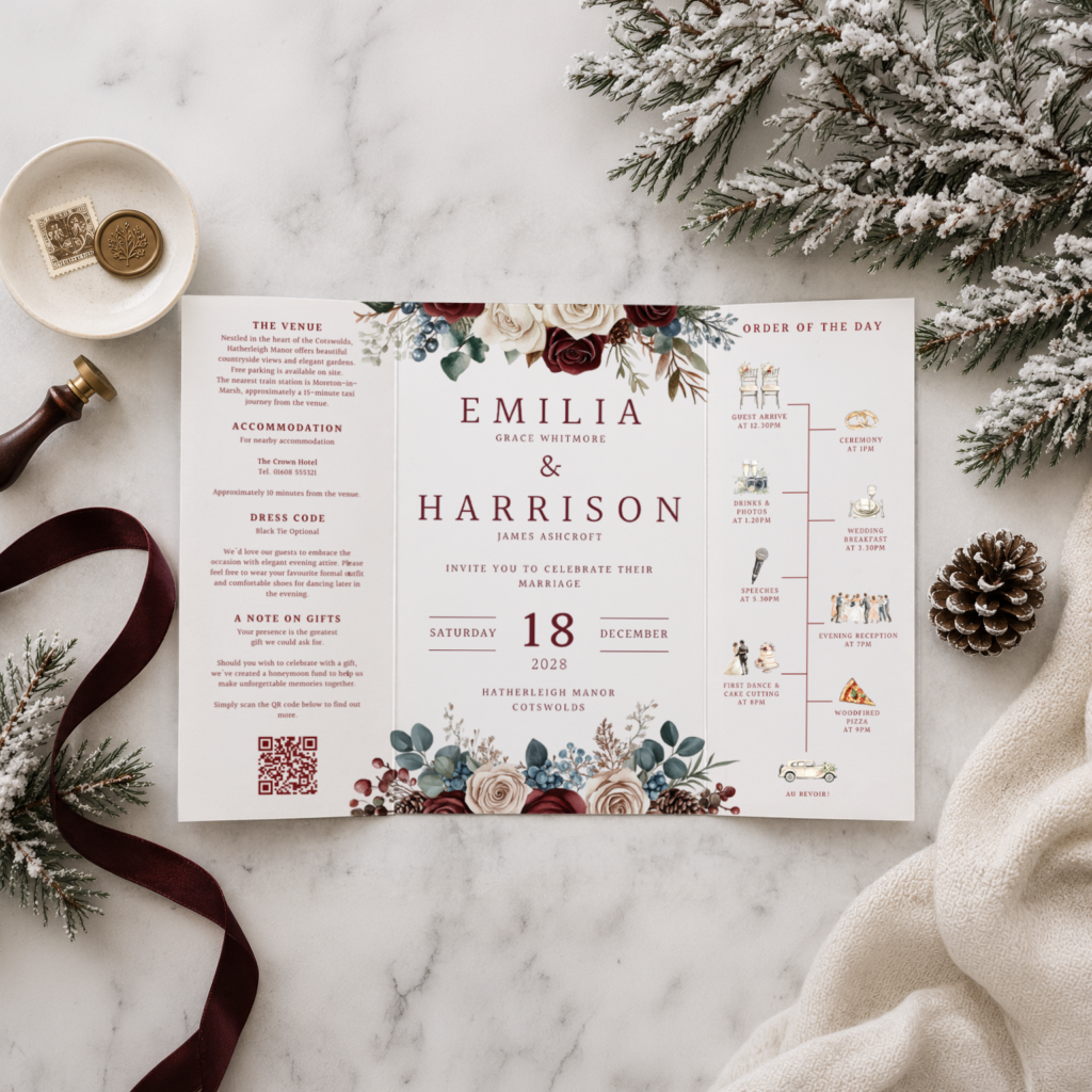 Winter Wedding Gatefold Invitation